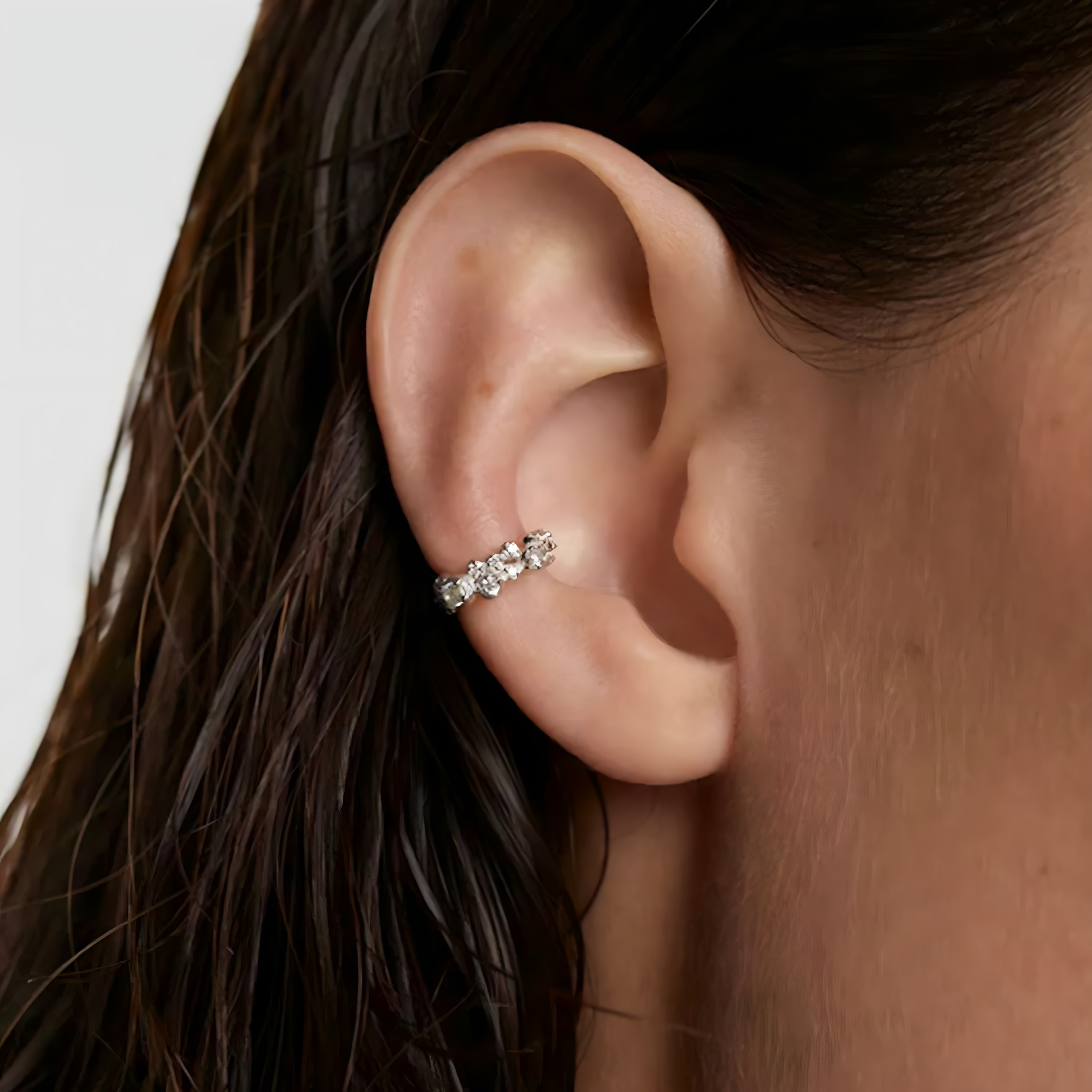 925 Sterling Silver Evelyne Radiant Piercing